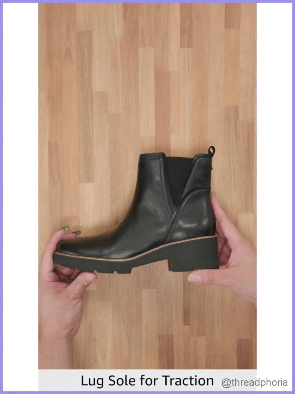 Water Repellent Ankle Bootie with Lug Sole, Round Toe, Side Zip